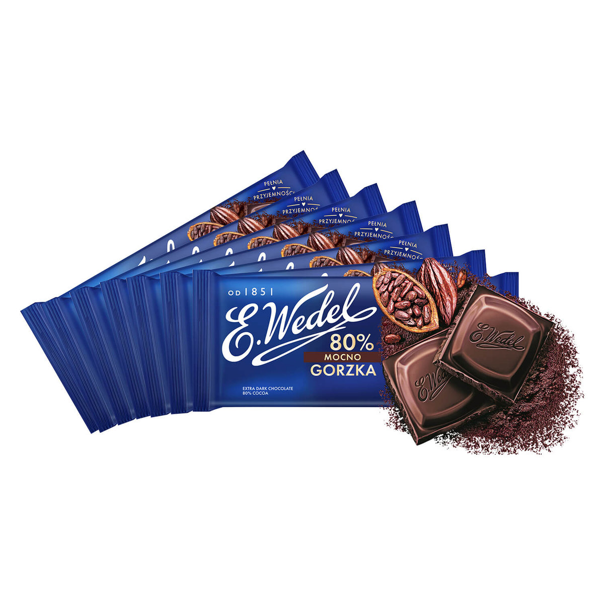 Czekolada mocno gorzka - 80% kakao E.Wedel 7 sztuk x 80 g E.Wedel