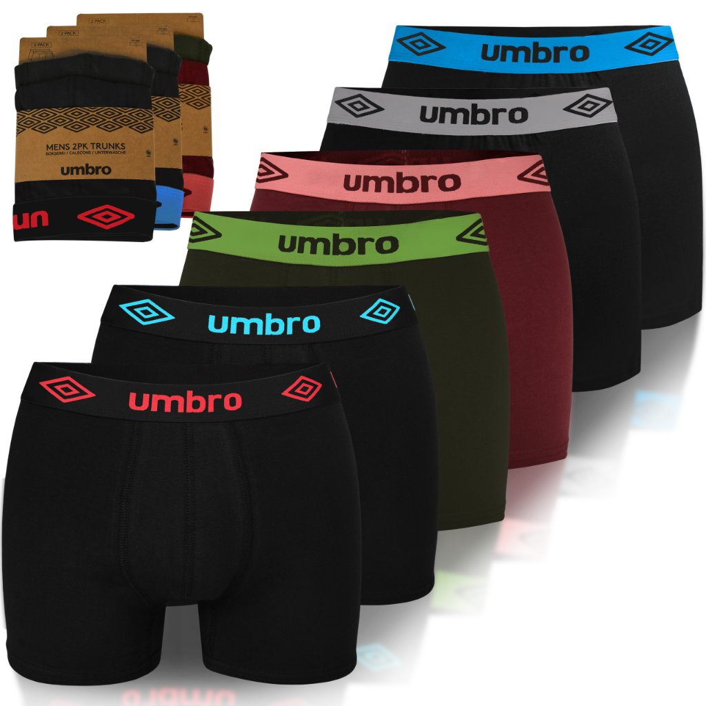 UMBRO Bokserki Męskie Zestaw 6 Sztuk MIX Kolorów Bawełna Rozmiar L