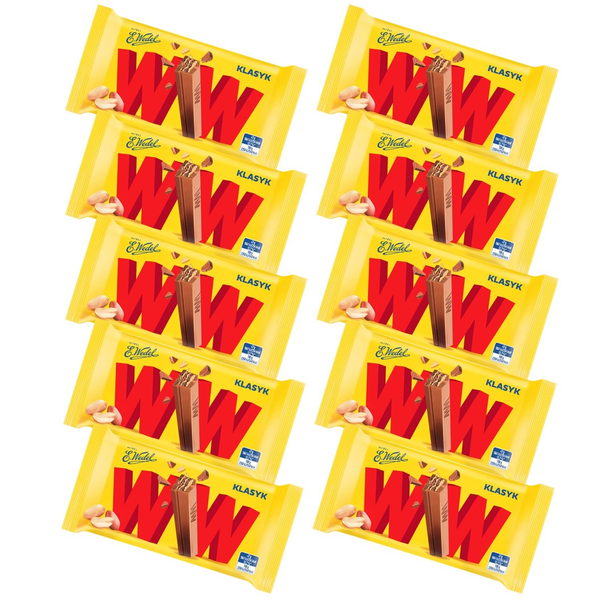 Wafelki WW E.Wedel w czekoladzie mlecznej - 10 szt. x baton 47 g E.Wedel