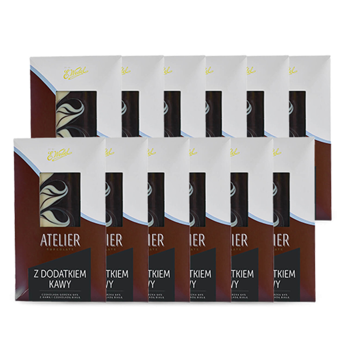 12 x Czekolada Atelier Gorzka z dodatkiem kawy 85 g E.Wedel