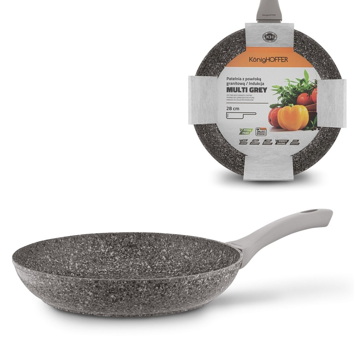 Marmurowa PATELNIA INDUKCJA LOW FAT Konighoffer