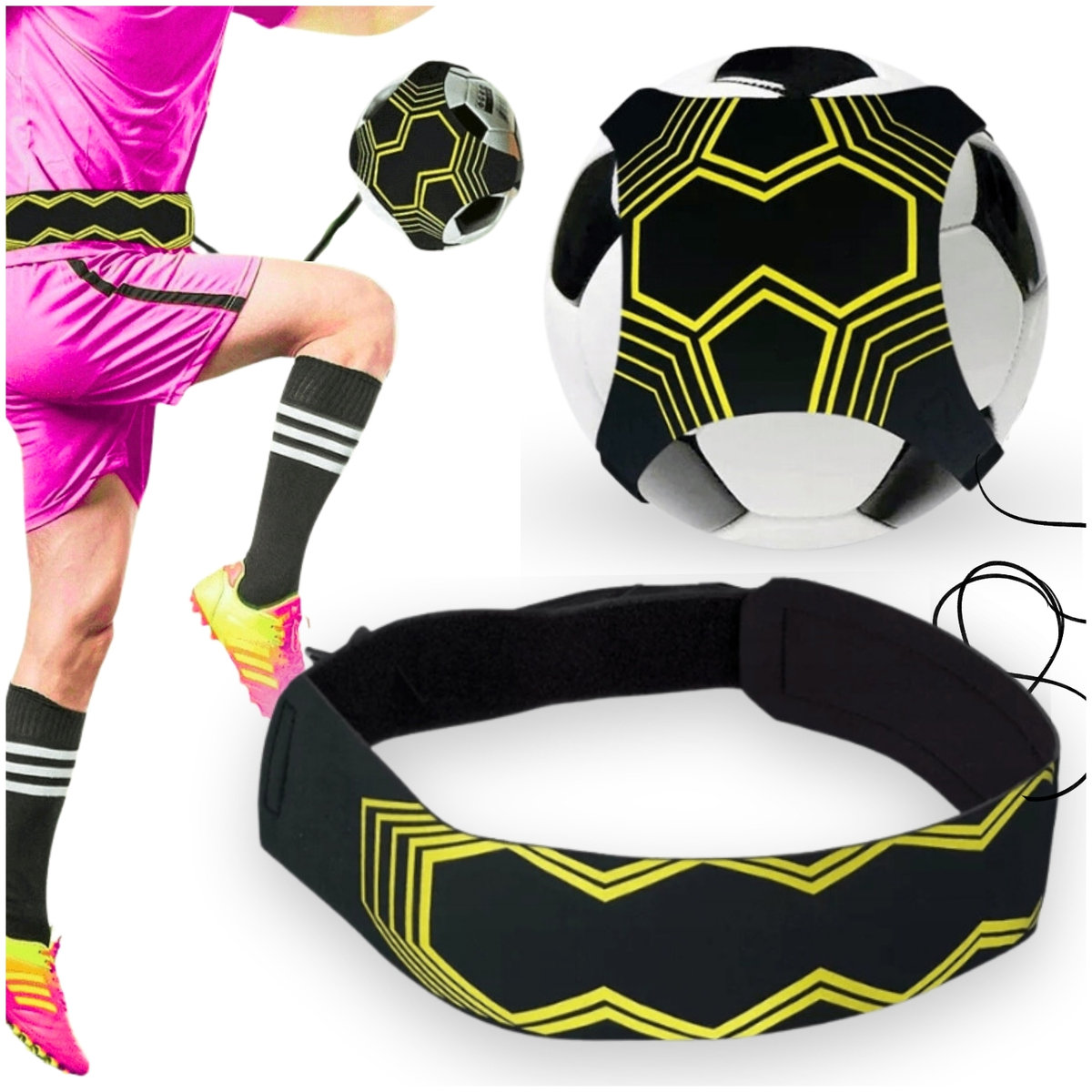 PAS TRENINGOWY TRENAŻER DO PIŁKI NOŻNEJ REGULOWANY TRENER PODANIA