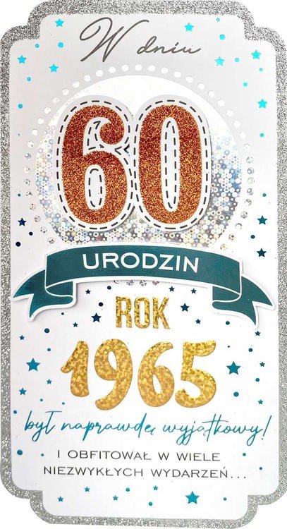 Kartka dla urodzonych w 1965 roku na 60 urodziny PM395