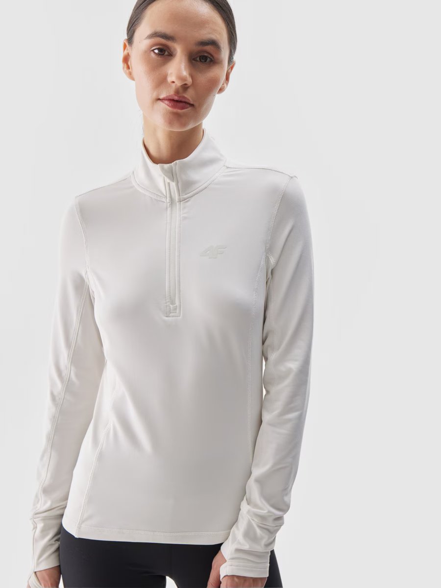 Bielizna termoaktywna 4FWARM STRETCH 1/2 ZIP damska 4F 4FWAW24UBRUF079-12S Biały