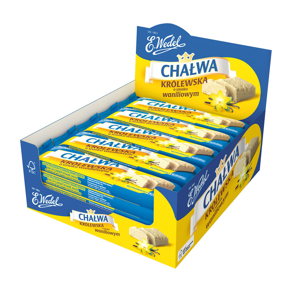 Chałwa Królewska waniliowa 1 kg (20 szt. x 50 g) E.Wedel