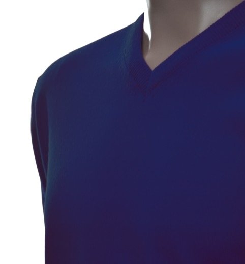 Sweter męski z kaszmiru i wełny merynosów w szpic 2XL XXL chaber 210