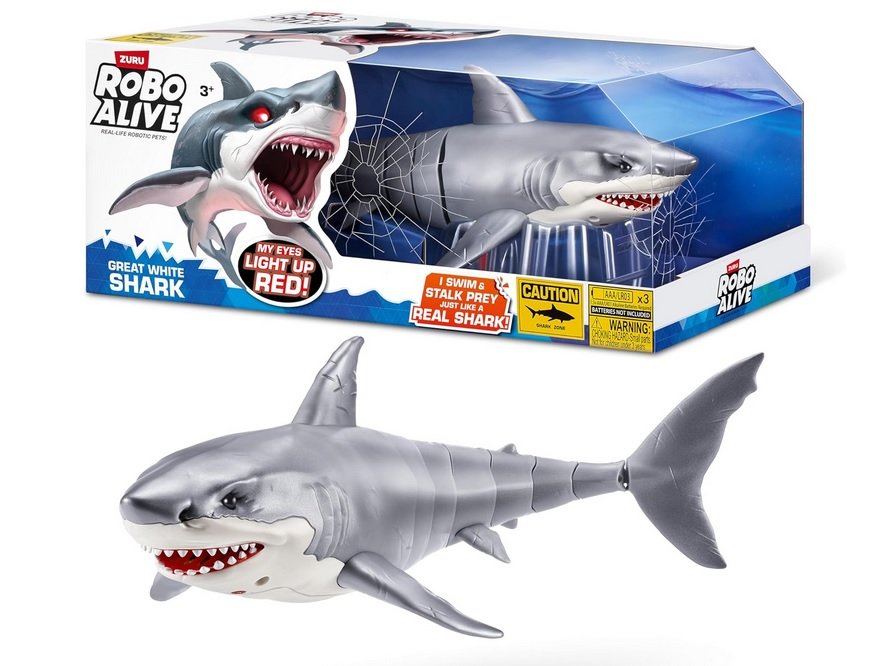 ZURU Robo Alive Interaktywny Pływający Rekin Shark Świecące Oczy Pływa