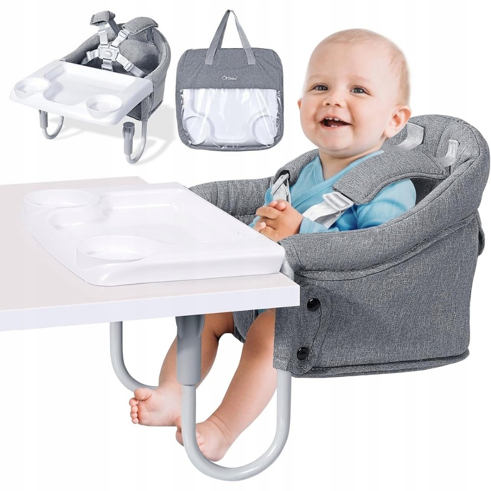 Orzbow Składany Fotelik Stołowy dla Niemowląt, Szary