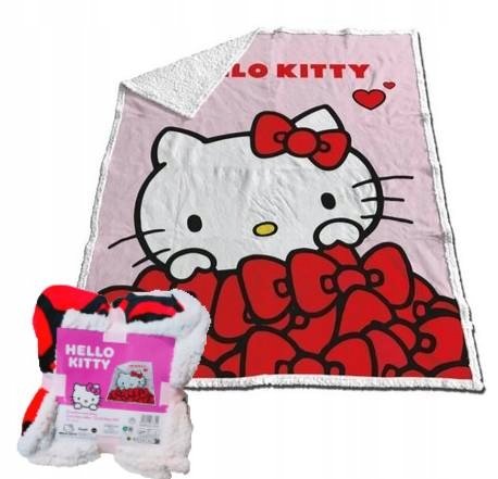 HELLO KITTY Koc ciepły dwustronny narzuta sherpa Miękki 130x170