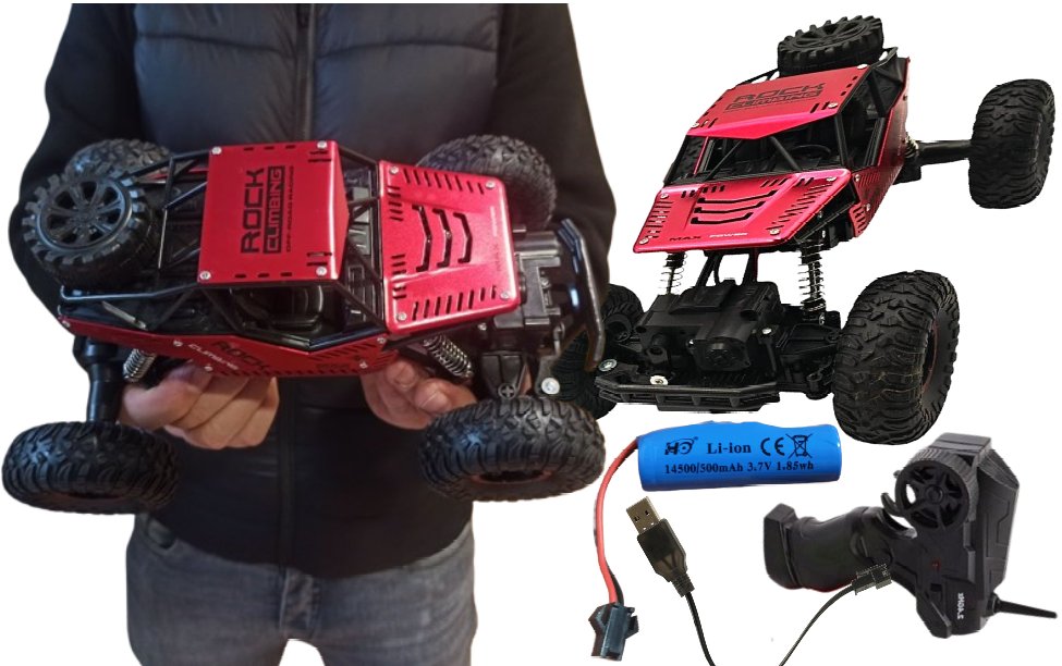 Duży Samochód MONSTER BIG METAL RED Zdalnie Sterowany Dla Dzieci Autko Pilot RC