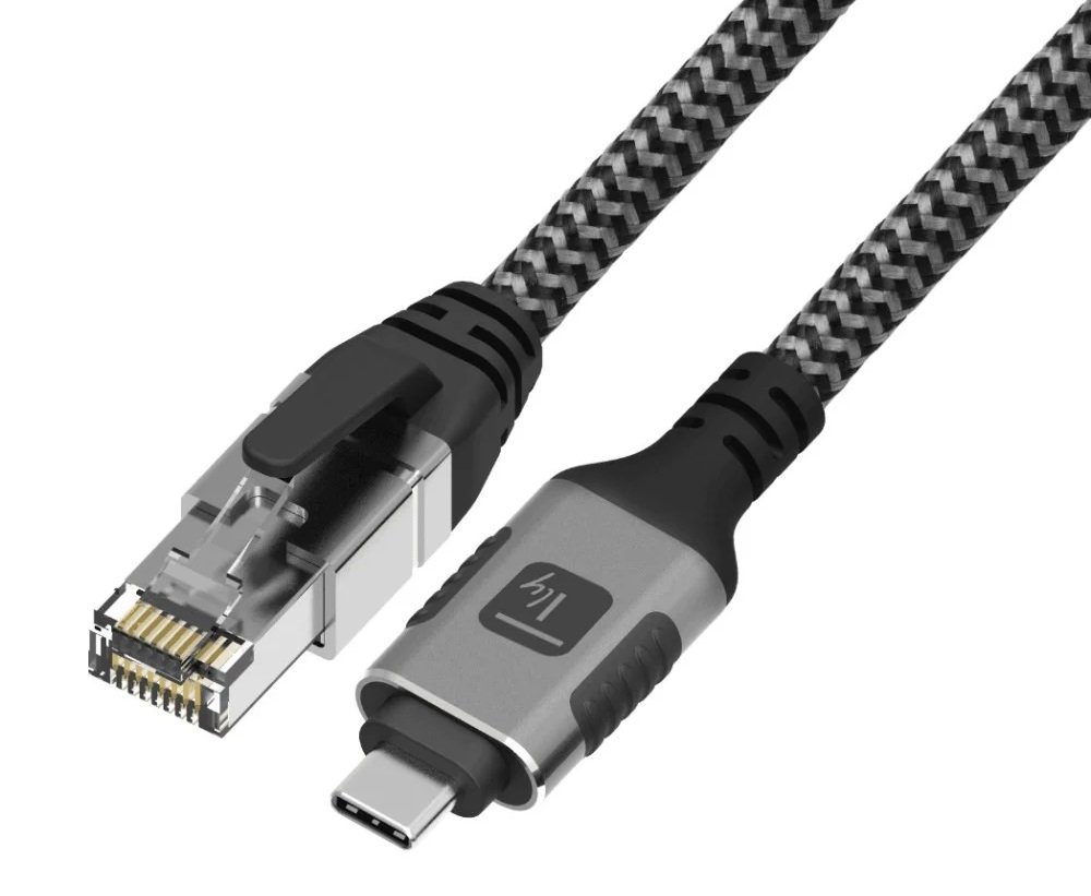 Techly Kabel sieciowy USB-C na Gigabit Ethernet RJ45 3m Oplot
