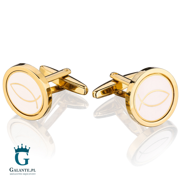 Spinki do mankietów Ryba Symbol X2 Ichthys Gold