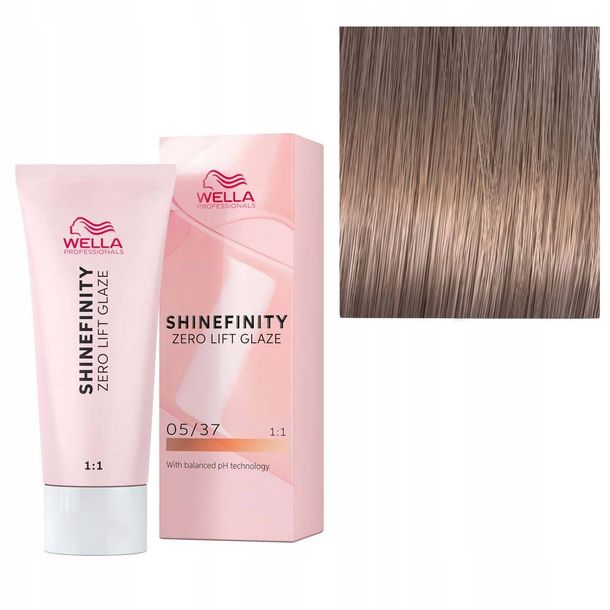Wella Shinefinity Zero Lift Glaze, farba półtrwała do włosów, 05/37 brown, 60ml