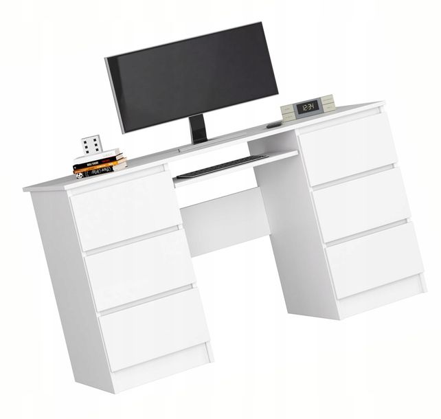 Białe Duże Biurko Młodzieżowe F2-R22