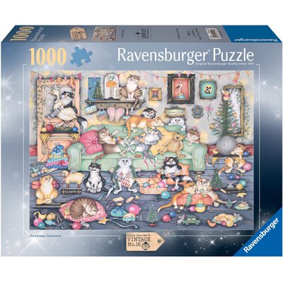 Puzzle 1000 Łobuziarskie koty w święta