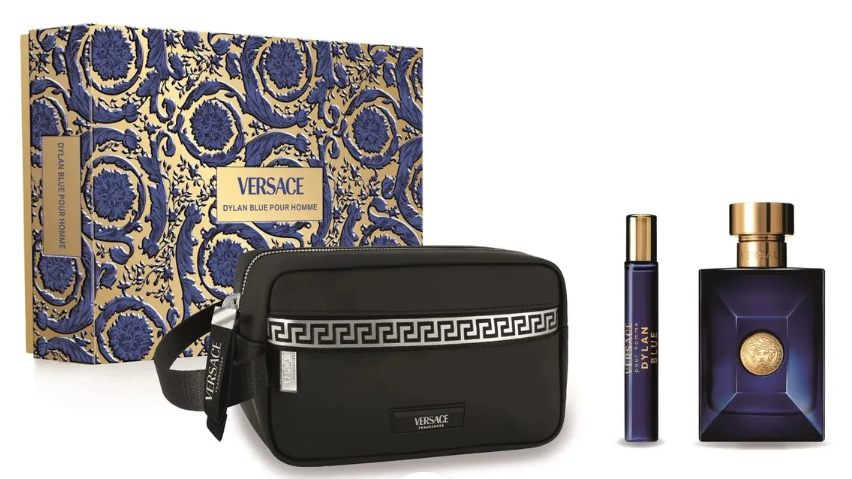 Zestaw dla mężczyzn Versace Dylan Blue Pour Homme Woda toaletowa 100 ml + Woda toaletowa 10 ml + Kosmetyczka (8011003893539)