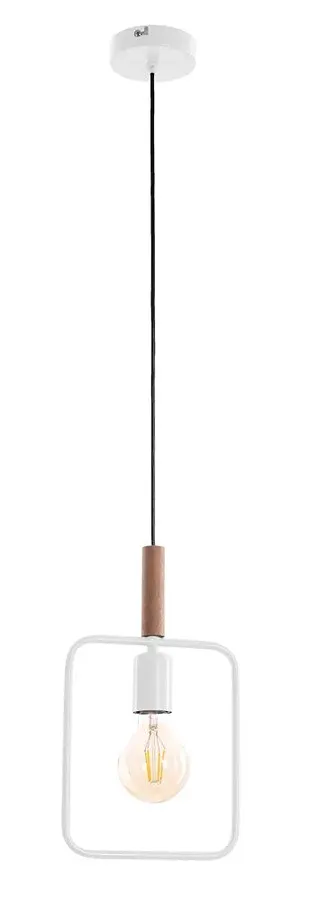 Biała pojedyncza lampa wisząca w stylu industrialnym - D222 N3-S43