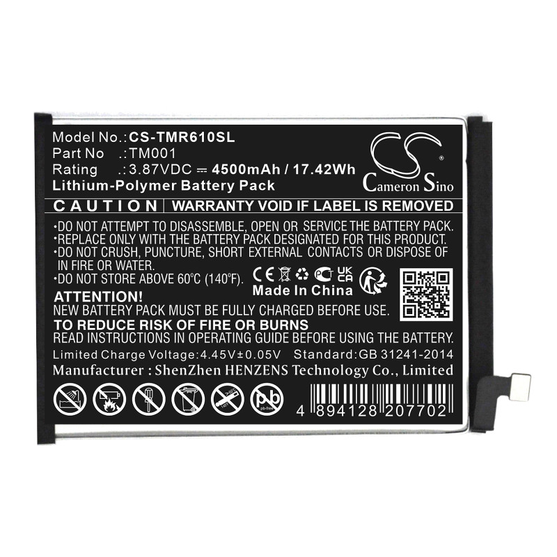 T-Mobile Revvl 6 Pro 5G / TM001 4500mAh 17.42Wh Li-Polymer 3.87V (Cameron Sino)