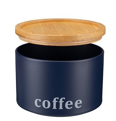 Pojemnik metalowy na kawę kuchenny Silvano coffee Galicja granatowy