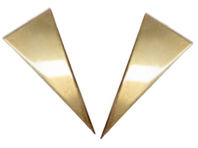 Srebrne kolczyki 925 pozłacane trójkąty błyszczące blaszki na sztyfcie
