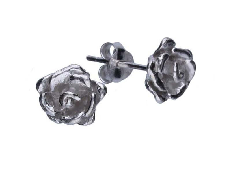 Srebrne kolczyki 925 na sztyft róże 1,70g bez kamieni