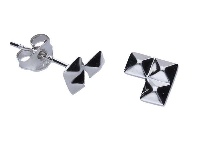 Srebrne kolczyki 925 na sztyft geometryczne 0,88g