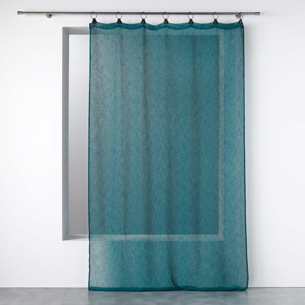 Niebieska firanka z woalu 140x240 cm Linka – douceur d'intérieur