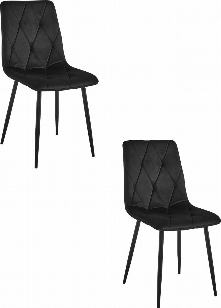 Leobert Krzesło LIBRA - czarny aksamit / nogi czarne x 2