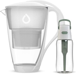 Szklany dzbanek Dafi CRYSTAL biały Unimax z zieloną butelką Solid 0,5