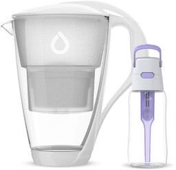 Szklany dzbanek Dafi CRYSTAL biały Unimax z fioletową butelką Solid 0,5