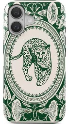 Burga Etui Antique Tough Magnetic do iPhone 16, beżowe z zielonymi wzorami