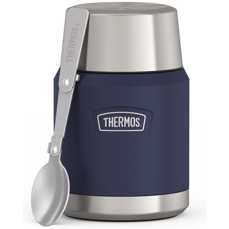 Termos Na Jedzenie ze Składaną Łyżką I Kubkiem - Niebieski 470ml Thermos Icon