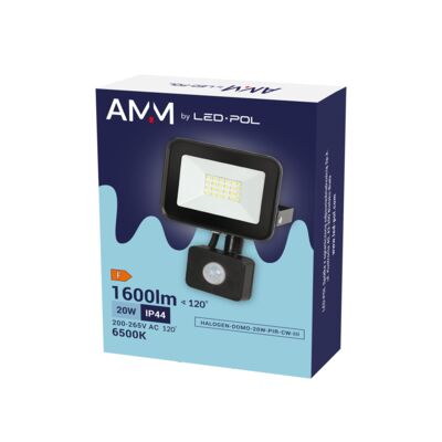 Naświetlacz halogen domo 20 W czujnik PIR zimna biel CW III