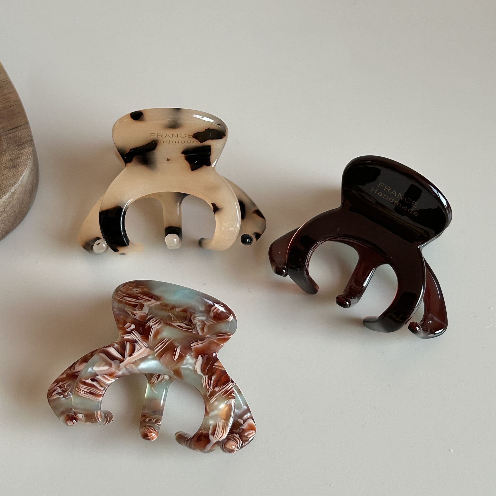 TEMU Zestaw 3 Sztuk Y2K Urocze Spinki do Włosów z Acetatu - Marmurkowe i Żółwiowe Prostokątne Klipsy na Grzywkę, Kucyk, Półwysmukłe Stylizacje -