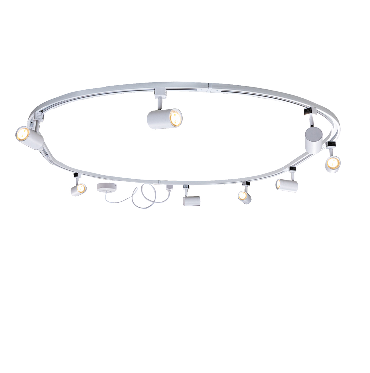 QAZQA Modern railsysteem met 8 spots wit 1-fase ovaal 200cm - Iconic Jeana