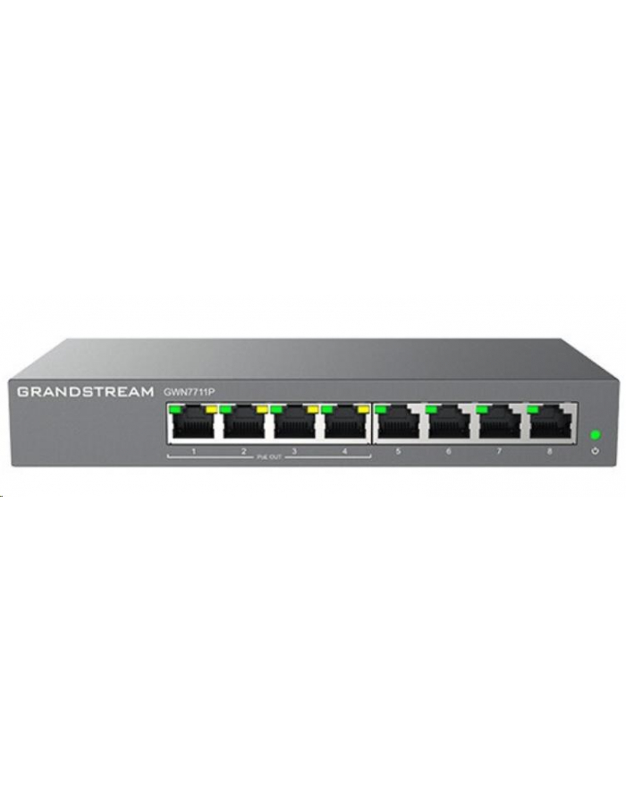 Przełącznik zarządzalny Grandstream GWN7711P Layer 2 Lite, 8 portów, 4x PoE/PoE+
