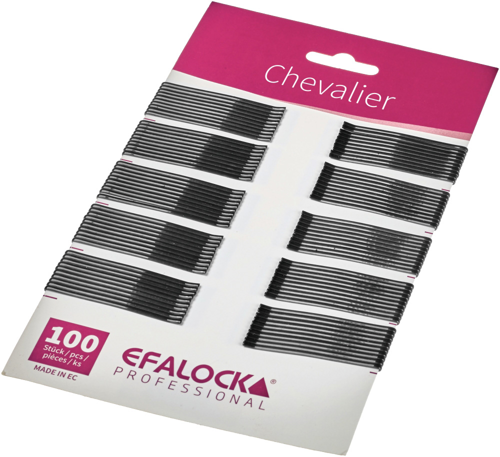 Efalock Chevalier, wsuwki do włosów, 5cm, 100szt., czarny