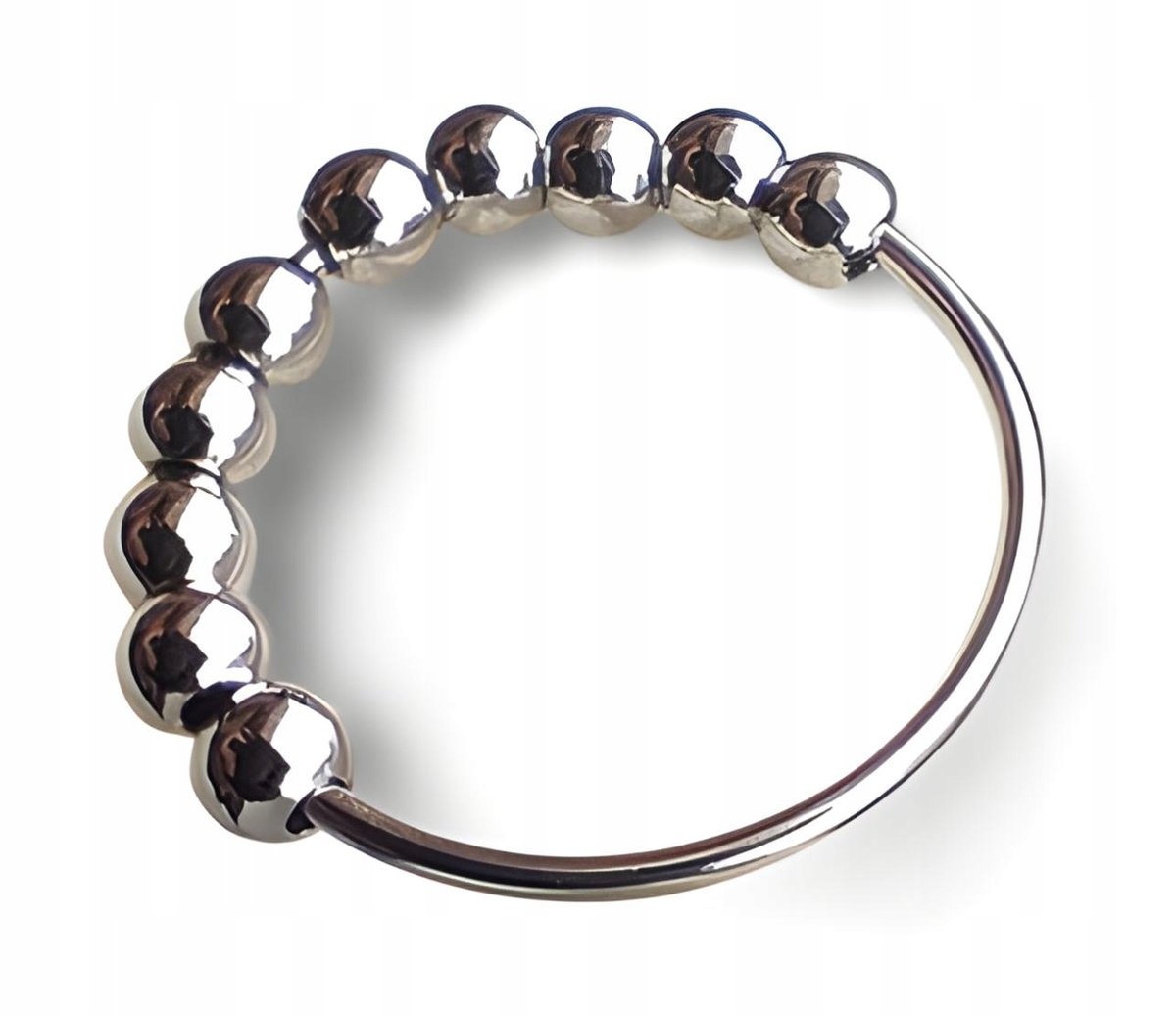 Antystresowy pierścionek z obrotowymi kulkami