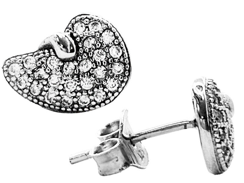 Srebrne kolczyki 925 z białymi cyrkoniami na sztyft elegancki wzór