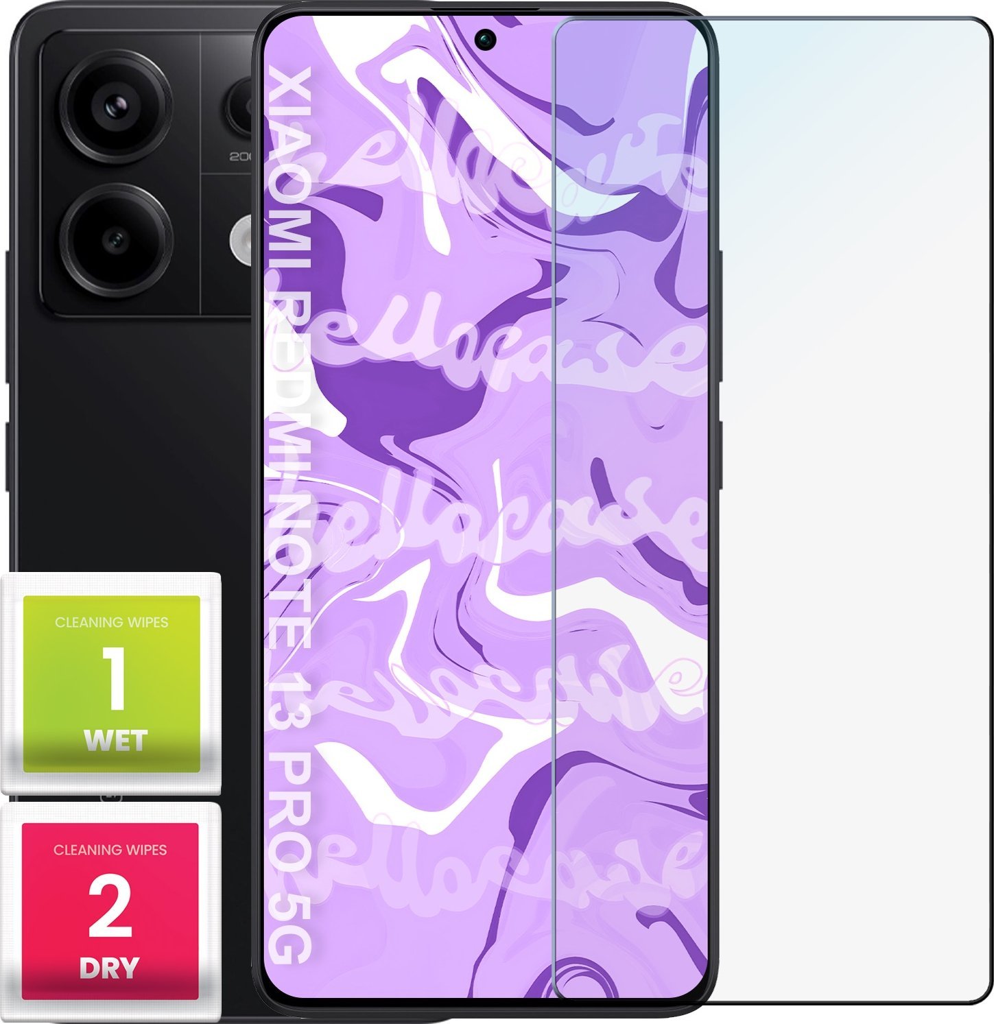 Hello Case Szkło Hartowane do Xiaomi Redmi Note 13 Pro 5g szybka 9H, płaskie 2.5D
