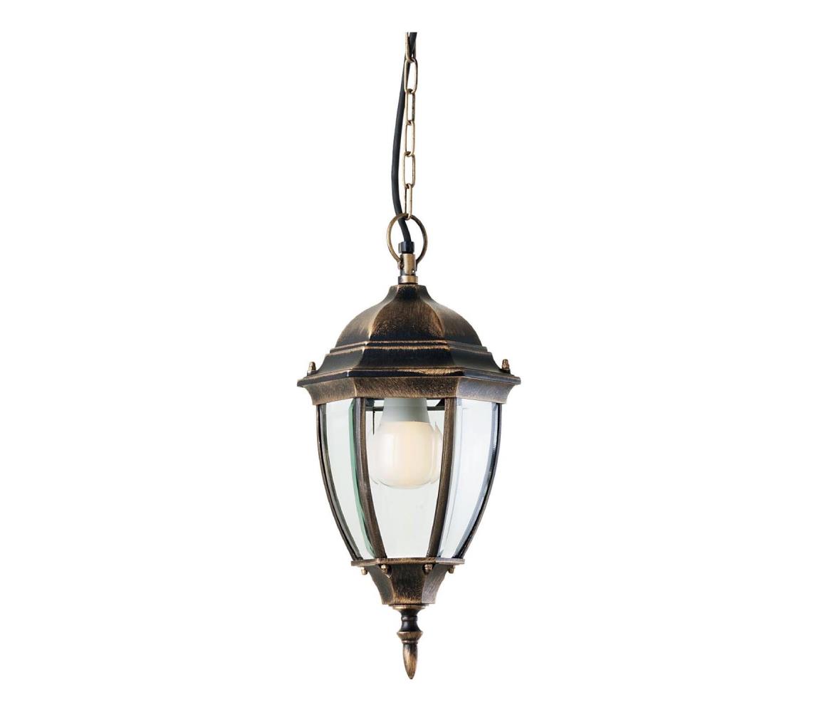 Redo 9607 - Lampa wisząca zewnętrzna na łańcuchu SEVILLA 1xE27/42W/230V IP44 złota/patyna