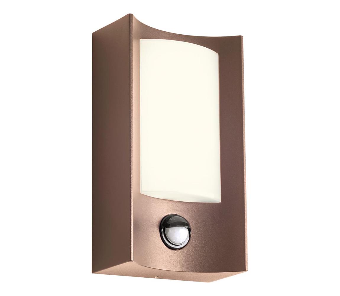 Redo 90487 - LED Kinkiet zewnętrzny z czujnikiem WARP LED/8W/230V IP44 brązowy