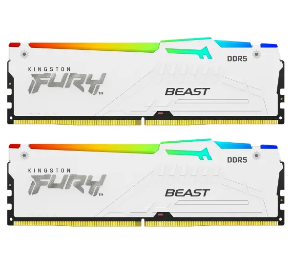 Kingston FURY Beast RGB DDR5 32GB 2 x 16GB 5200 CL36 Biały
