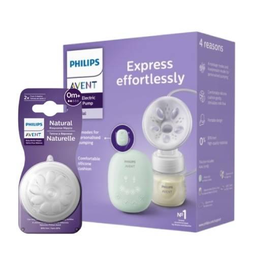 AVENT Zestaw Elektroniczny laktator pojedynczy Essential SCF323/11 + Smoczek responsywny 0m+ SCY962/02 >> 0zł za wysyłkę przy zakupach od 149 zł 