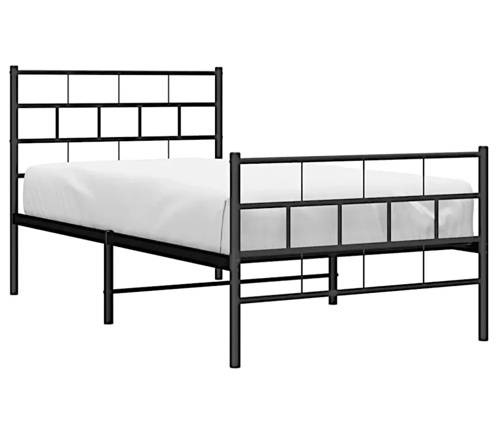 Czarne Pojedyncze Łóżko 90X200 B0-N23
