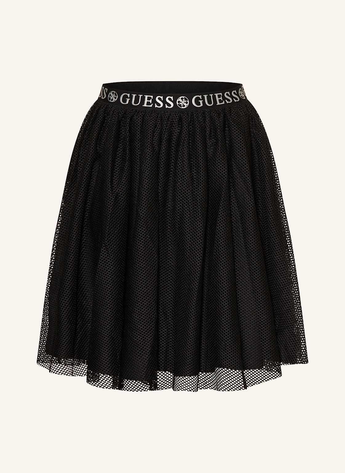 Guess Spódnica Z Siateczki schwarz