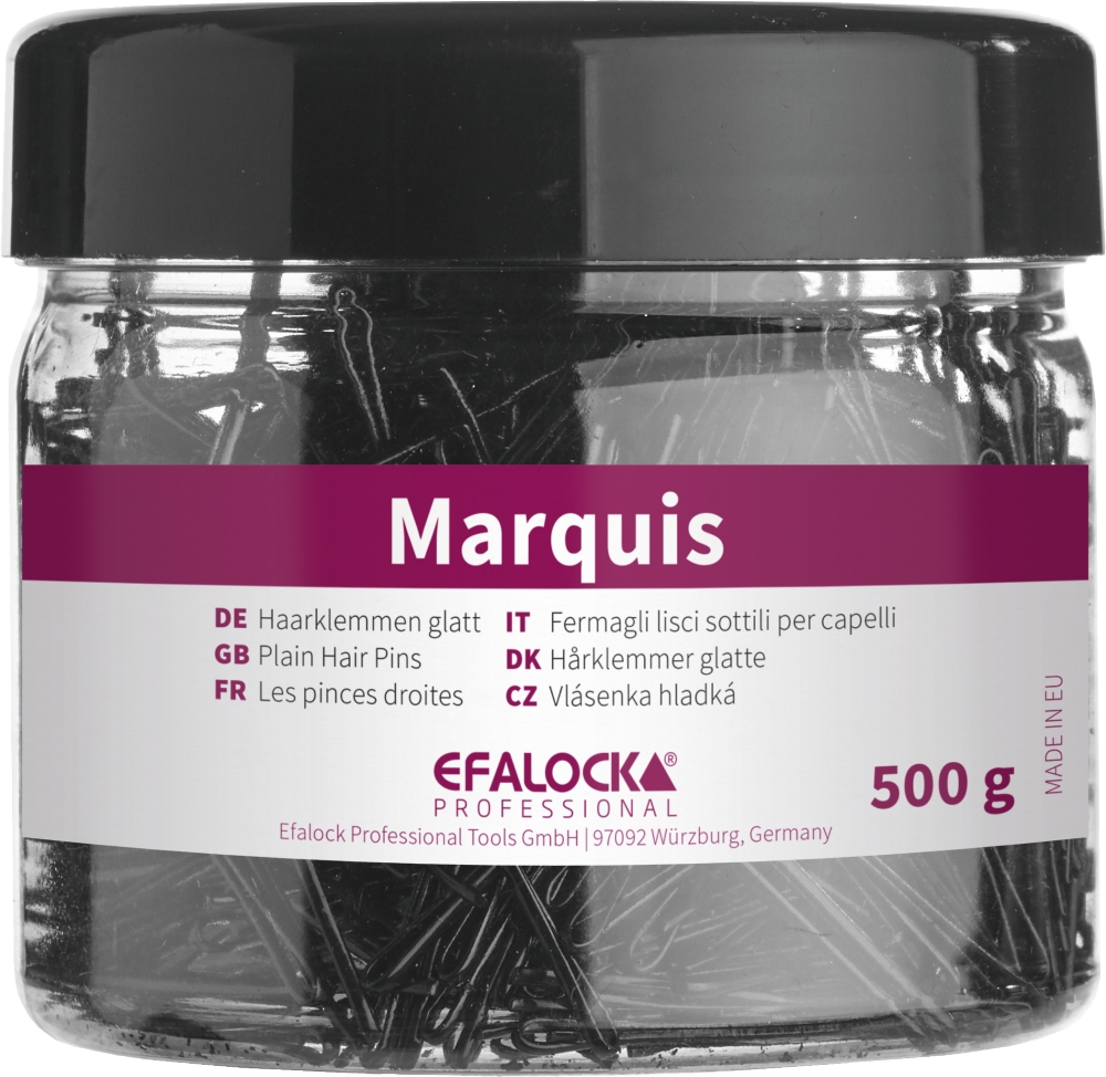 Efalock Marquis, wsuwki do włosów, 4cm, opakowanie 500g, czarny