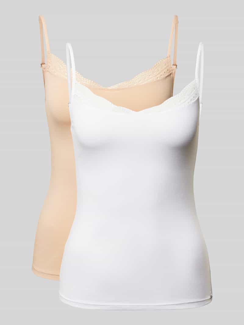 Top na ramiączkach z obszyciem z koronki