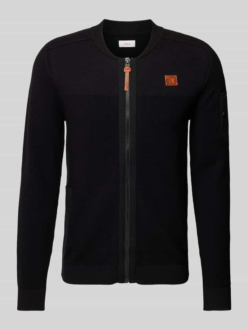 Kurtka z dzianiny o kroju regular fit z czystej bawełny