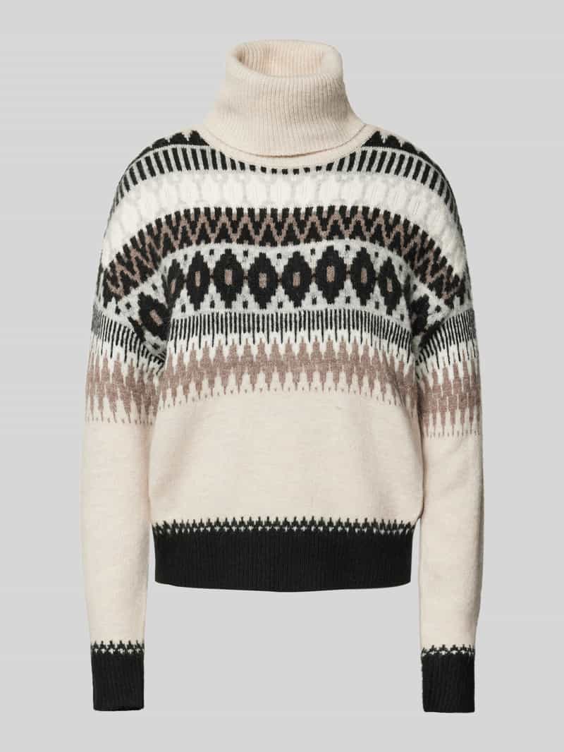 Sweter z dzianiny o kroju oversized z golfem